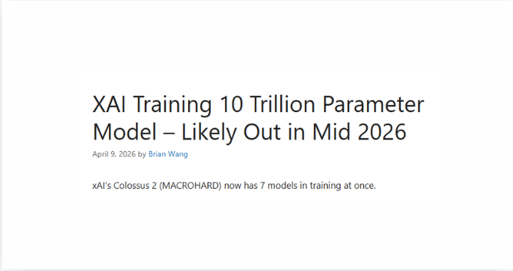 XAI Training 10 Trillion Parameter Model – Likely Out in Mid 2026