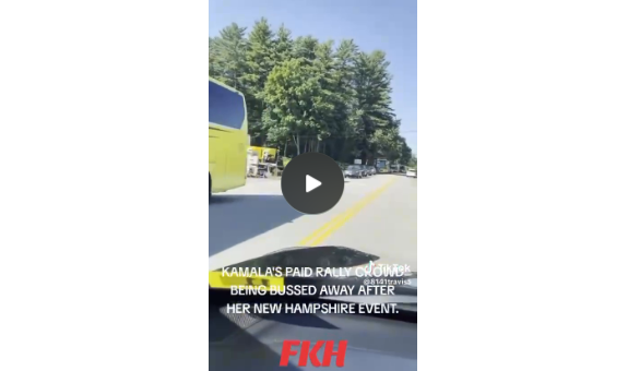 Kamala's paid rally crowd being bussed away after her New Hampshire event...