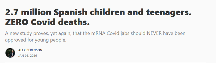 2.7 million Spanish children and teenagers. ZERO Covid deaths.