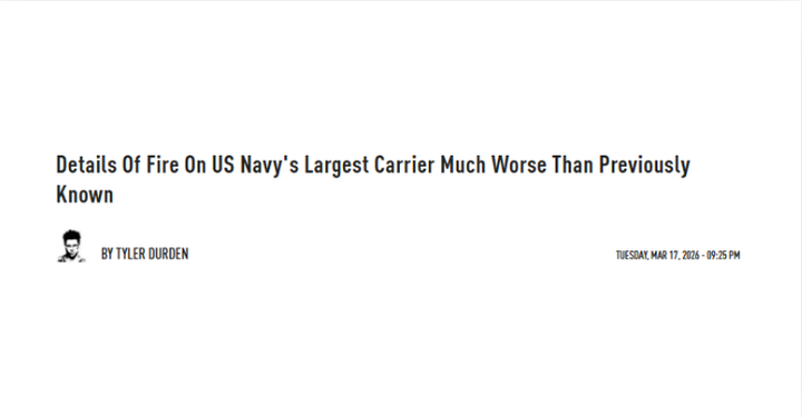 Details Of Fire On US Navy's Largest Carrier Much Worse Than Previously Known