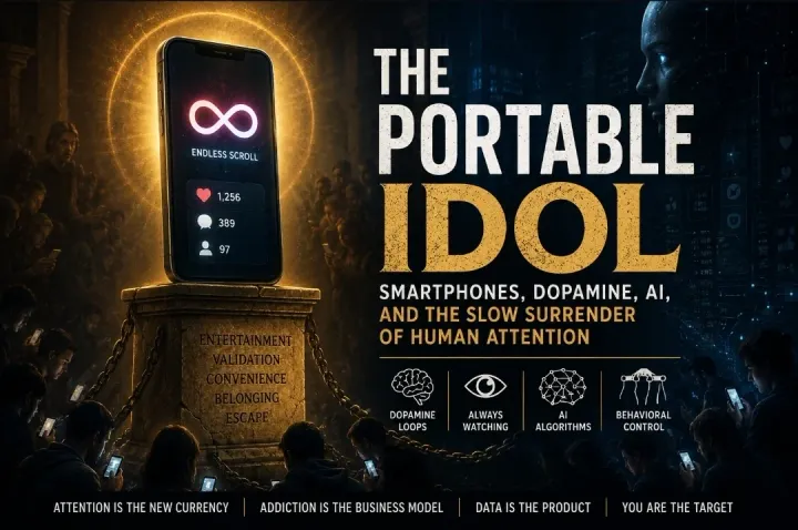 The Portable Idol: Smartphones, Dopamine, AI, and the Slow Surrender of Human Attention