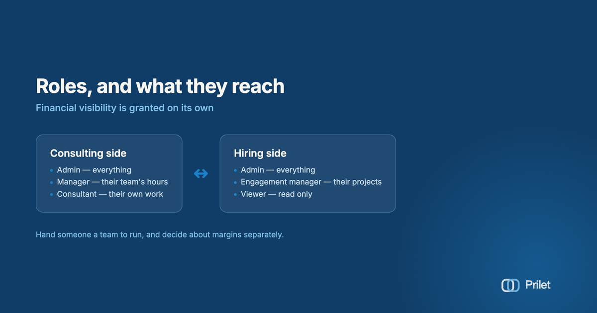 What each role can see and do, rewritten
