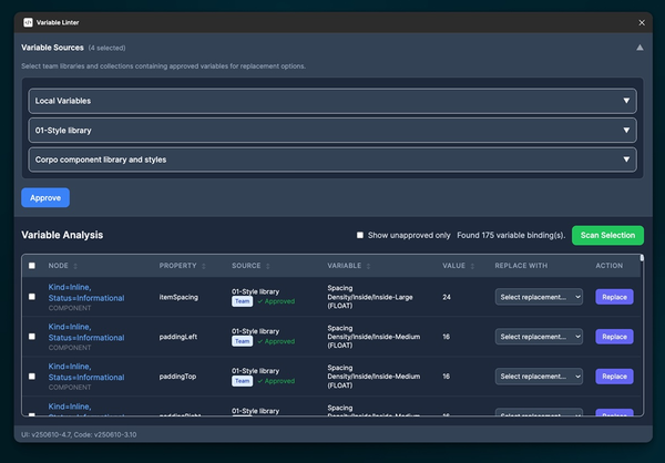 Figma plug-in: Variable Linter