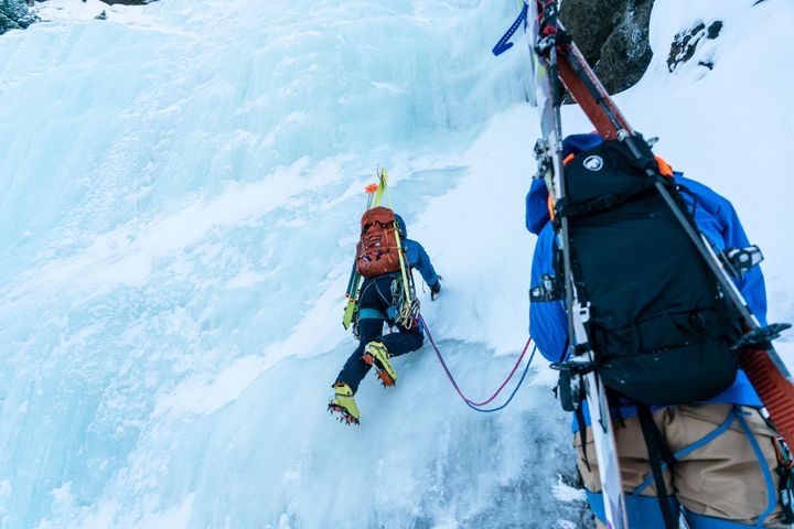 Hyalite Ice Climbing: Twin Falls Climb + Pinner Couloir Ski Tour
