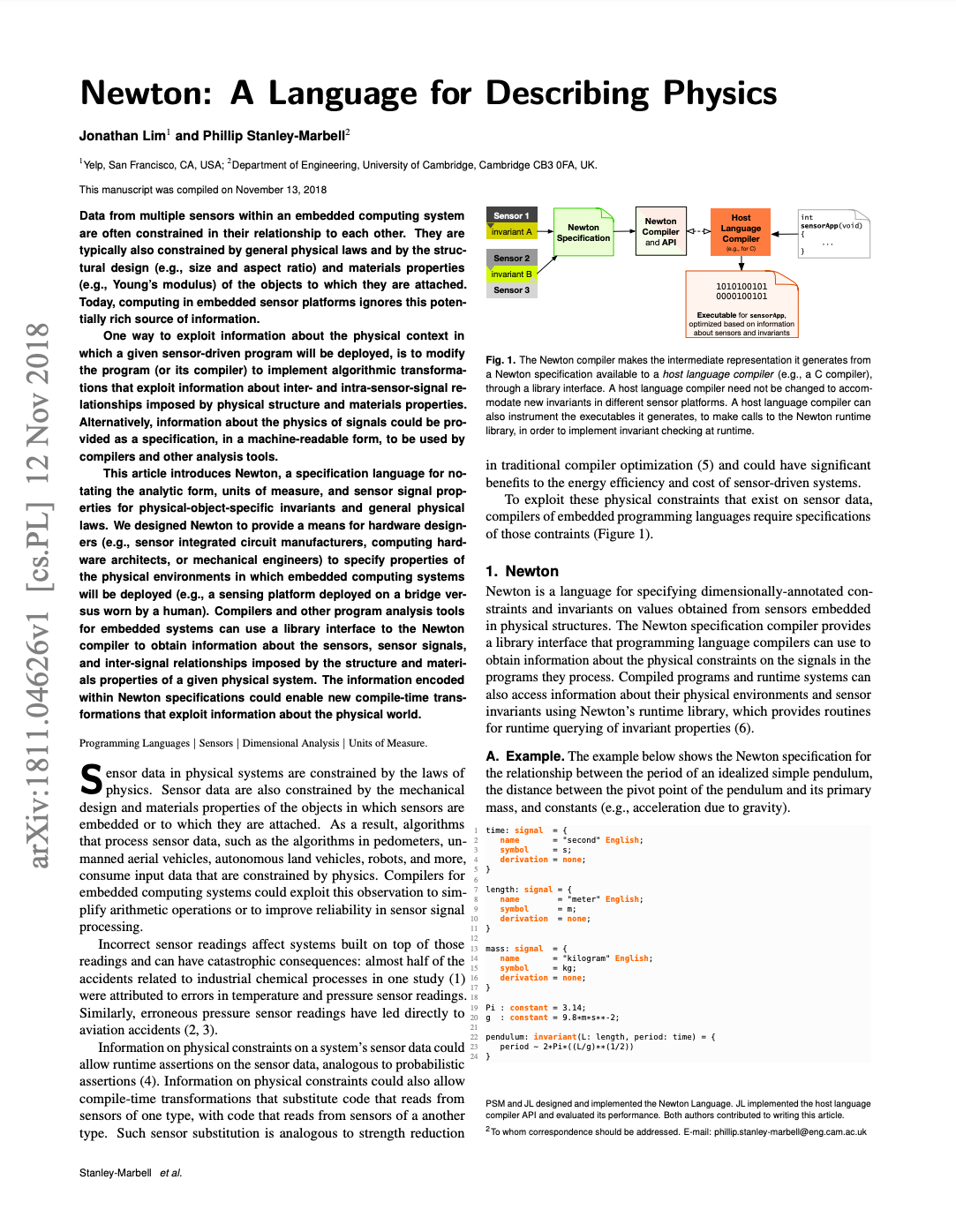 Newton: A Language for Describing Physics