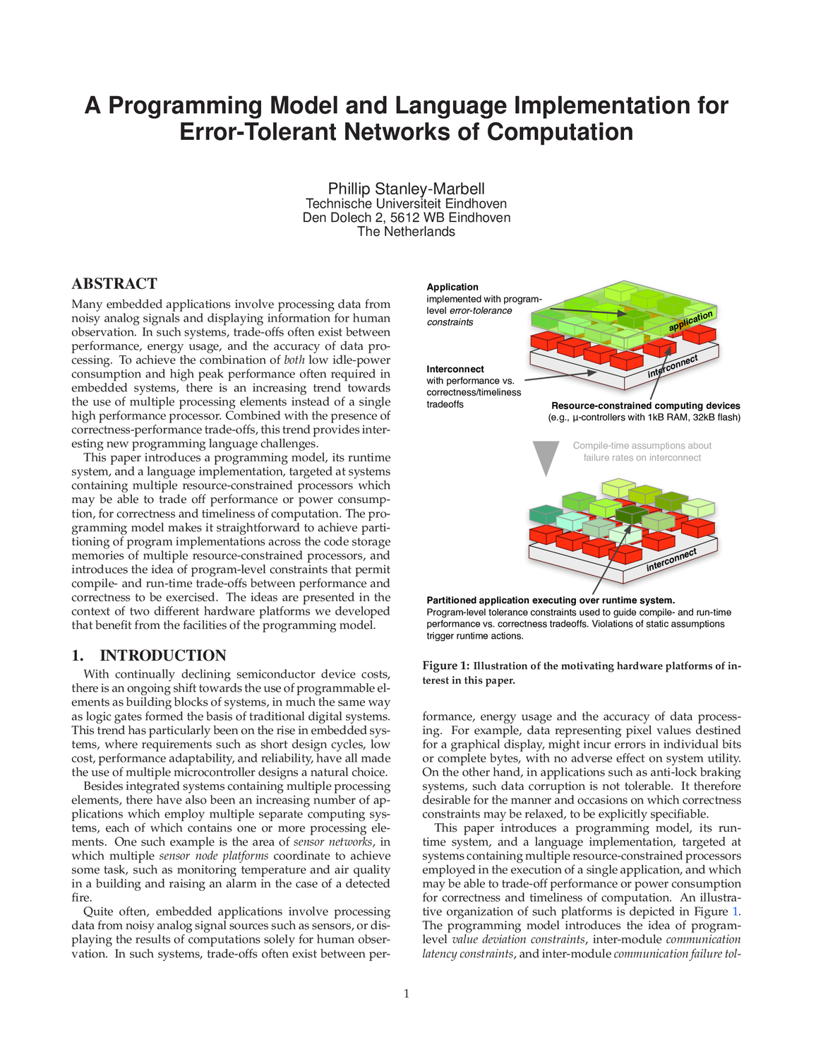 A Programming Model and Language Implementation for Error-Tolerant Networks of Computation