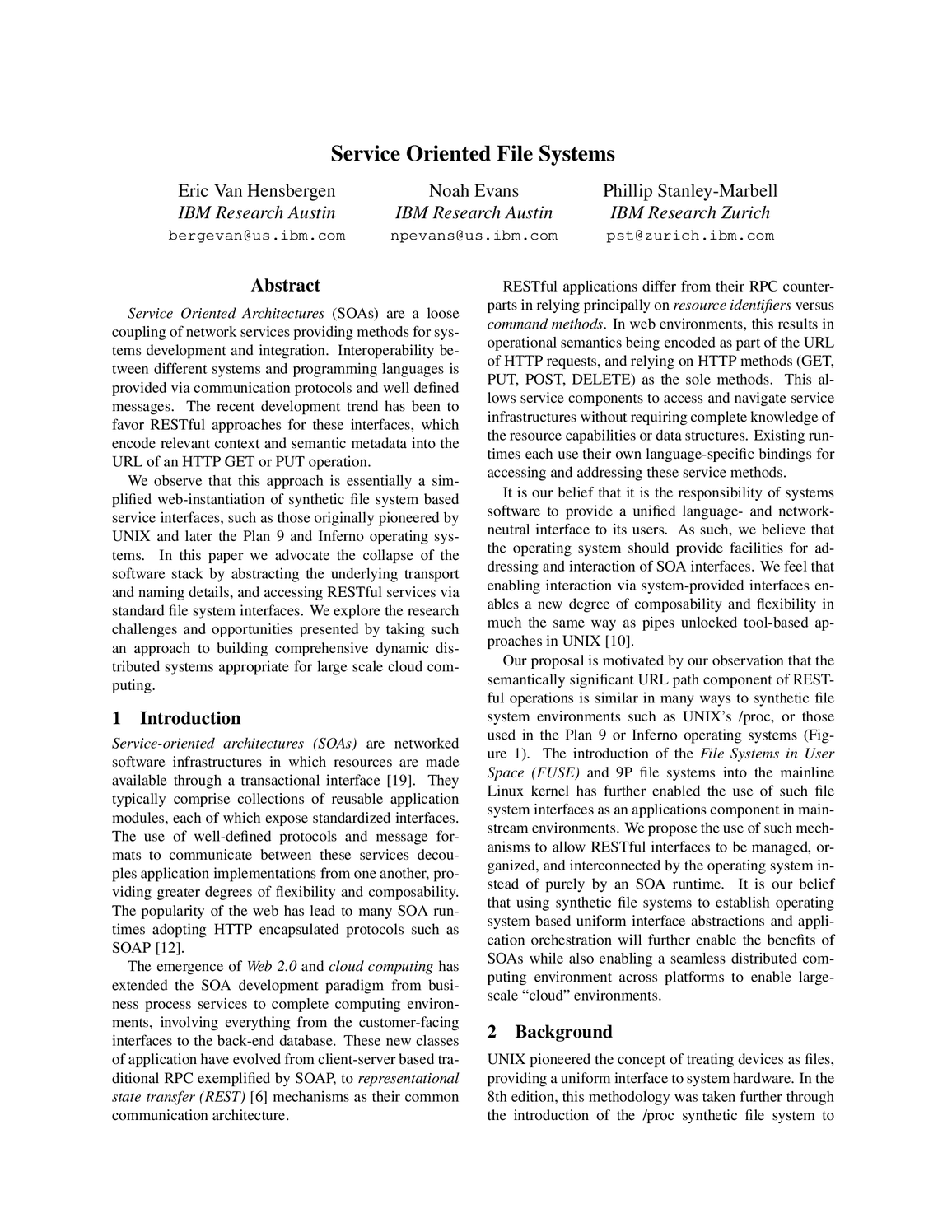 Service Oriented File Systems