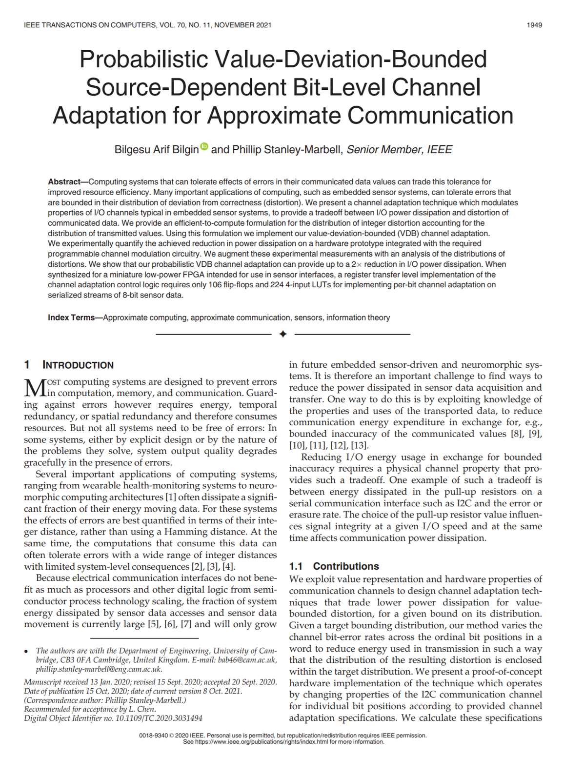 Probabilistic Value-Deviation-Bounded Source-Dependent Bit-Level Channel Adaptation for Approximate Communication