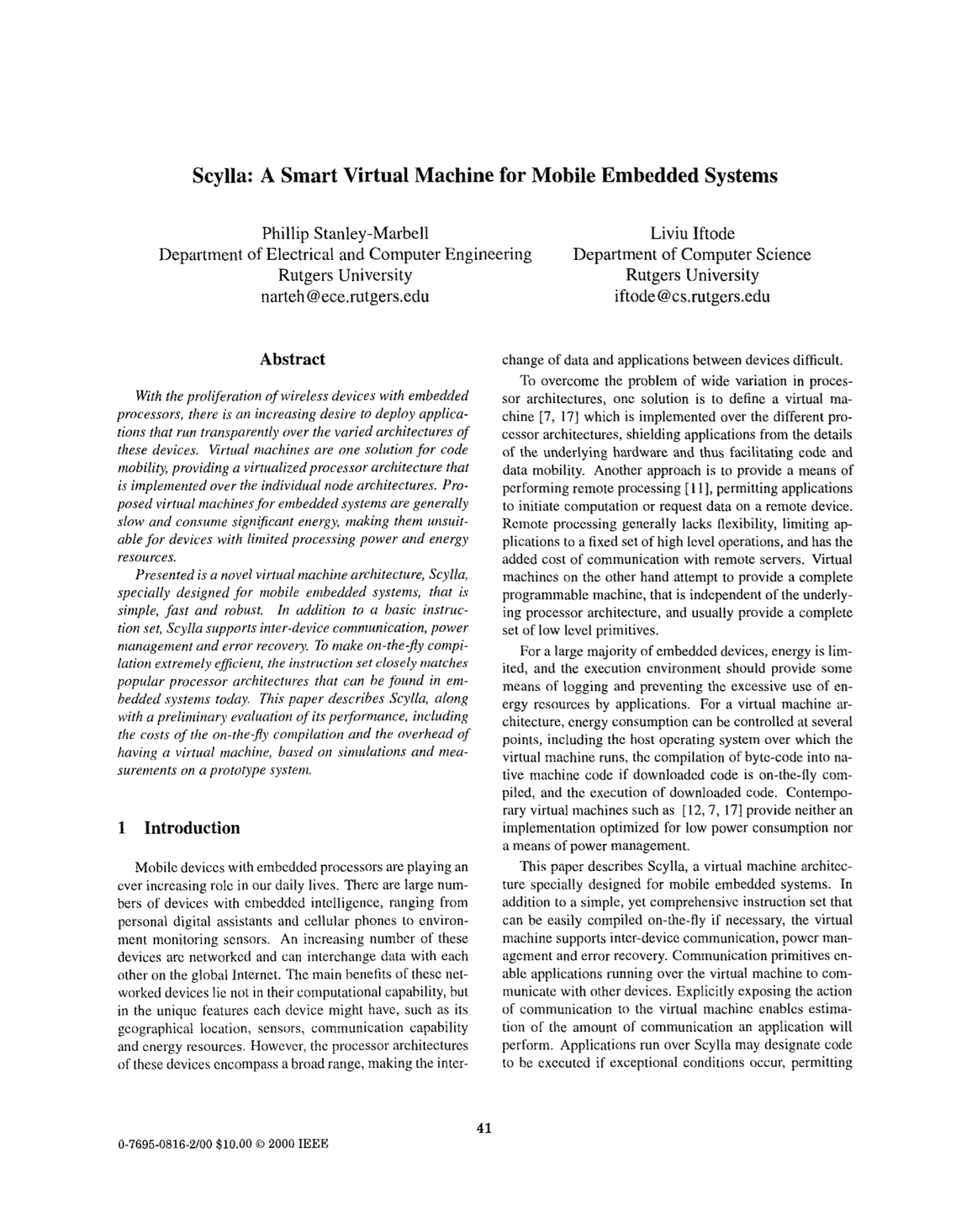 Scylla: a smart virtual machine for mobile embedded systems