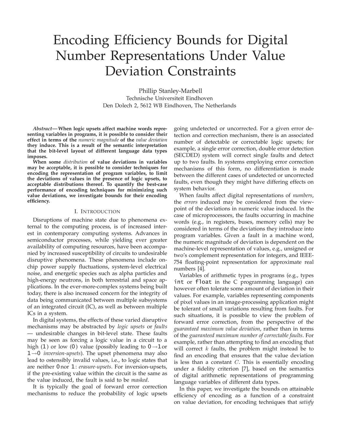 Encoding Efficiency Bounds for Digital Number Representations Under Value Deviation Constraints