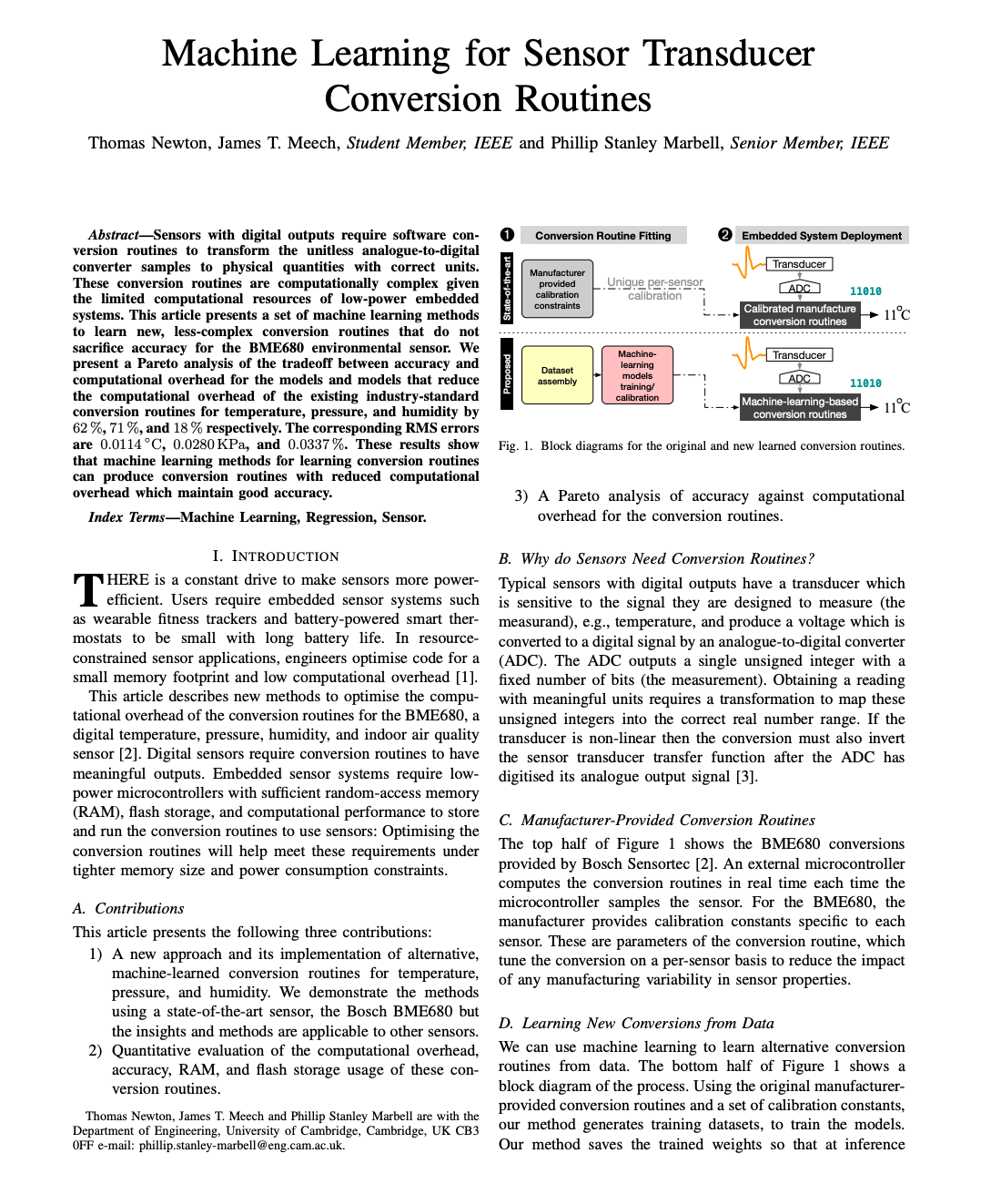 Machine Learning for Sensor Transducer Conversion Routines