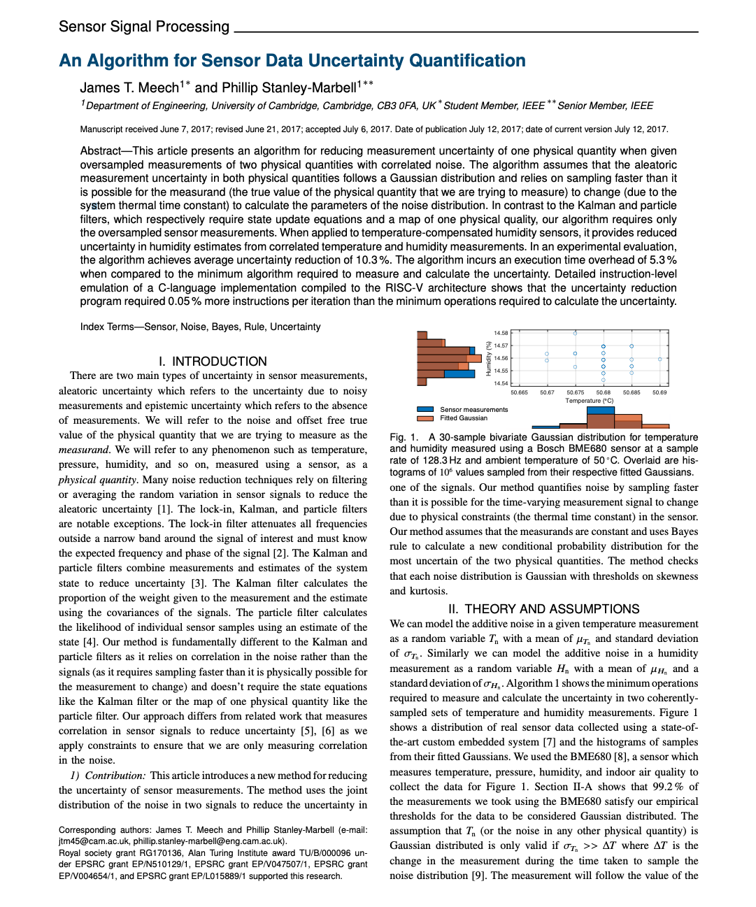 An Algorithm for Sensor Data Uncertainty Quantification