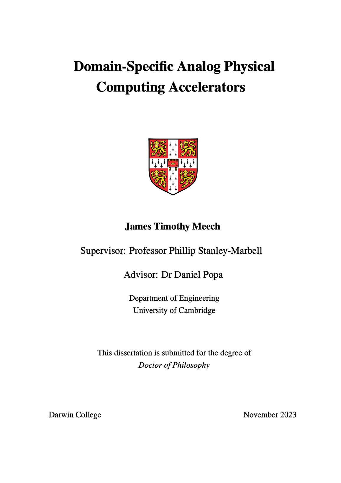 Domain-Specific Analog Physical Computing Accelerators