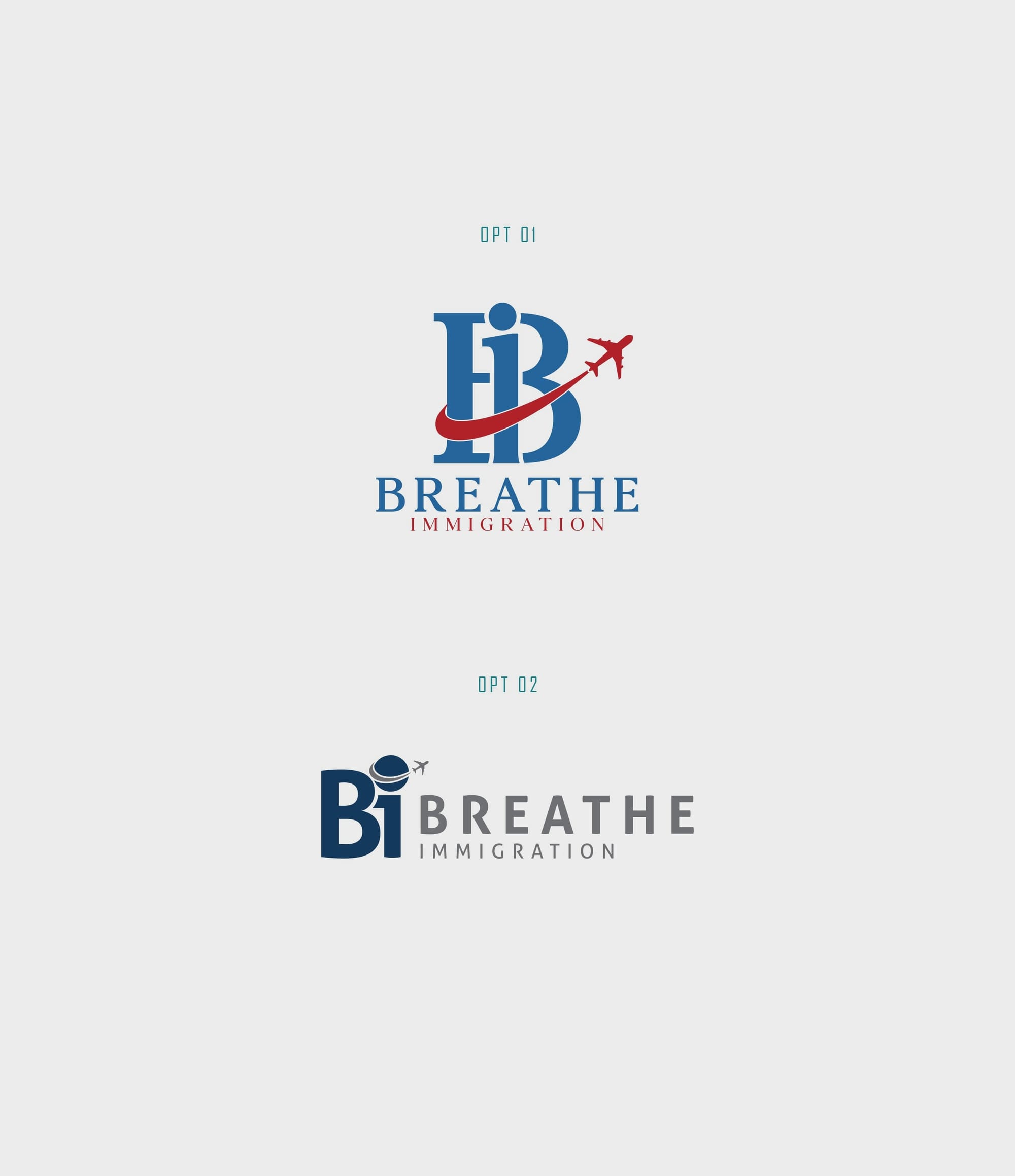 Initial logo concepts from Breathe Immigration