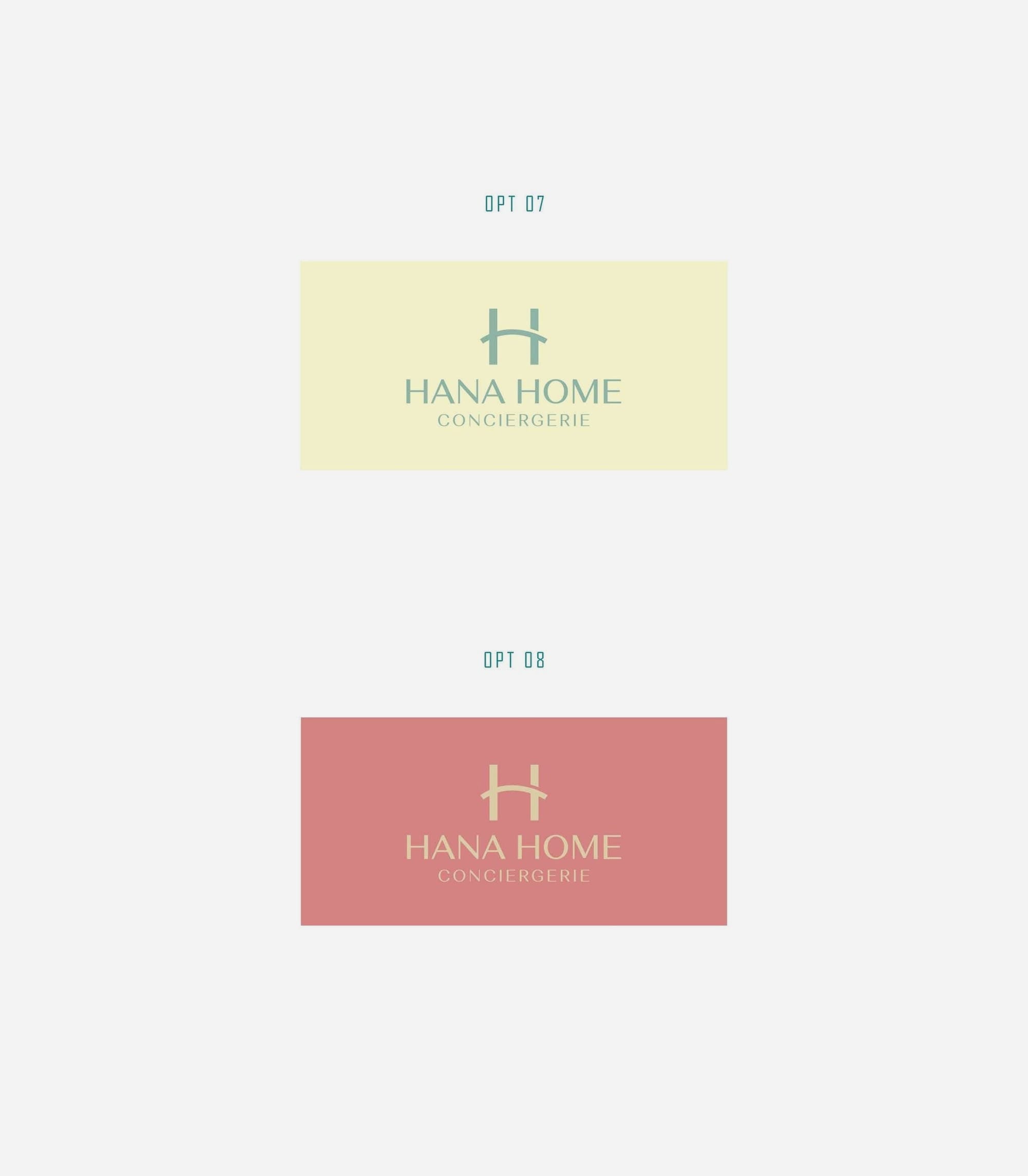 Final color palate exploration for Hana Home Conciergerie logo