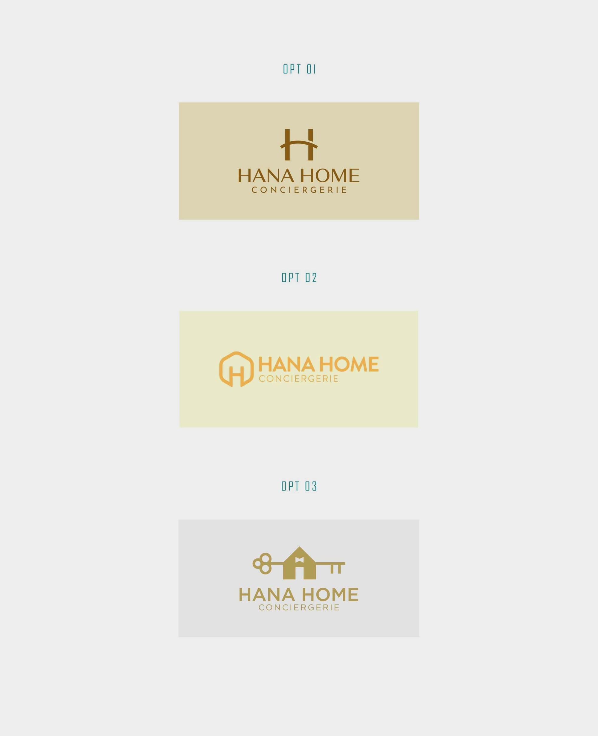 Initial logo concepts for Hana Home Conciergerie