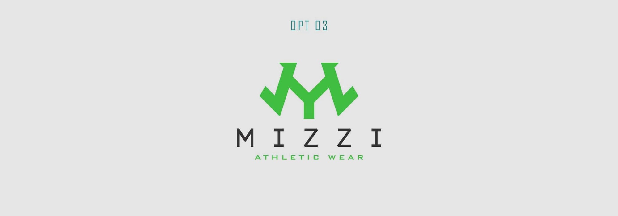 Initial logo design options for Mizzi Athletic Wear