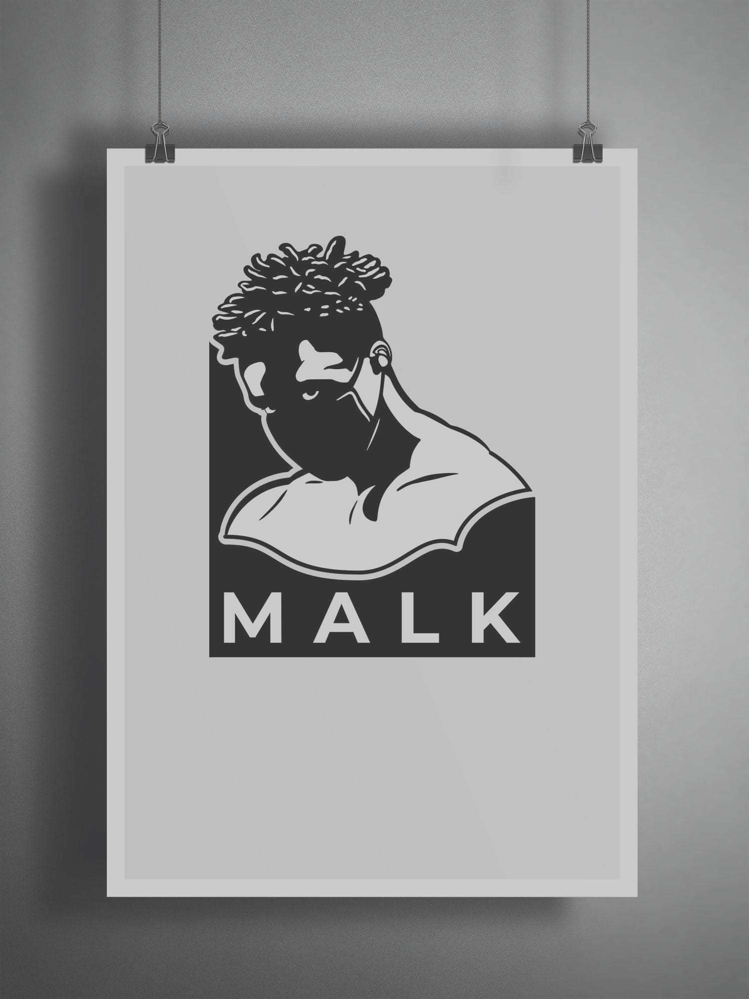 Second design option featuring a muscular character