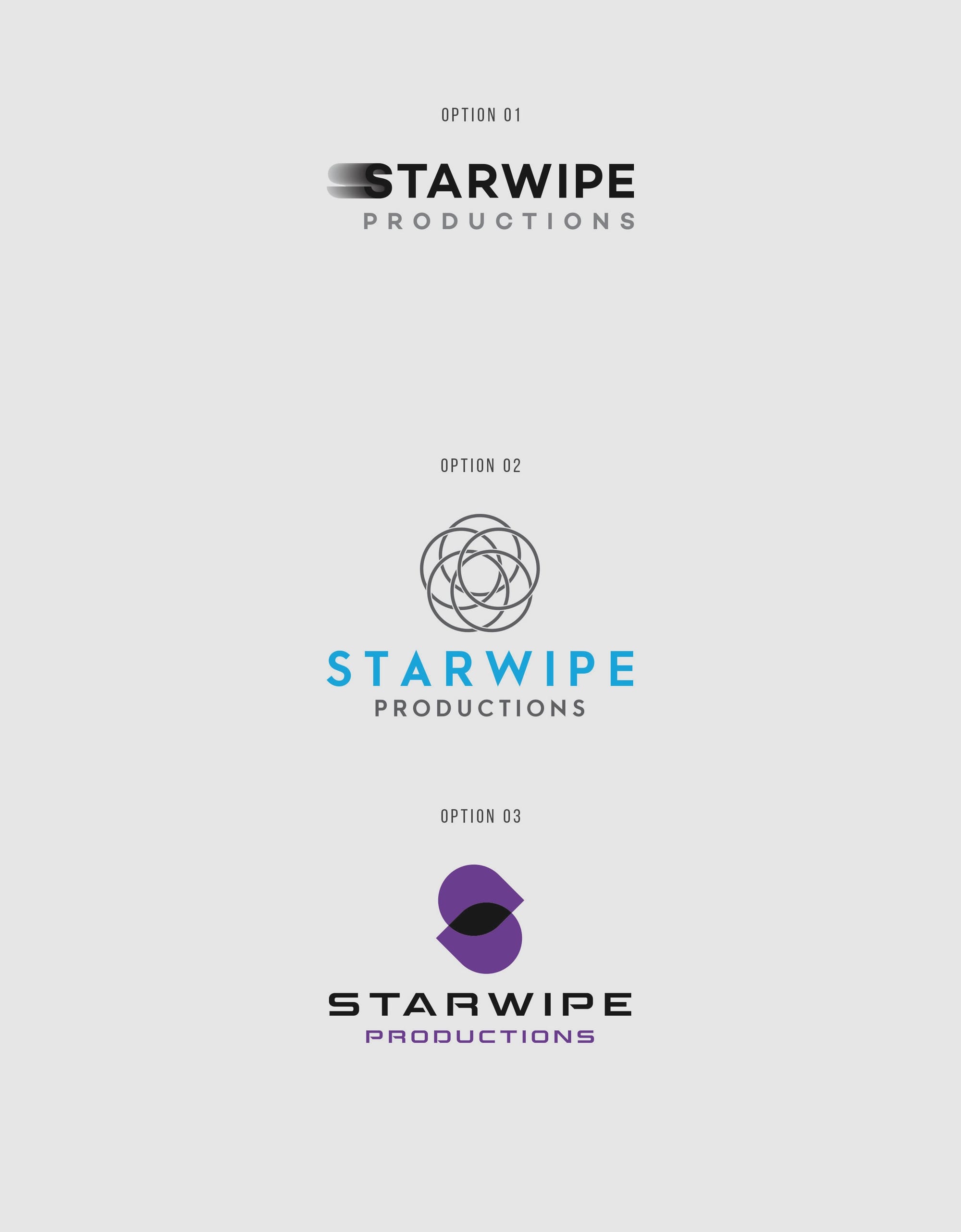 Starwipe Productions Initial Logo Options