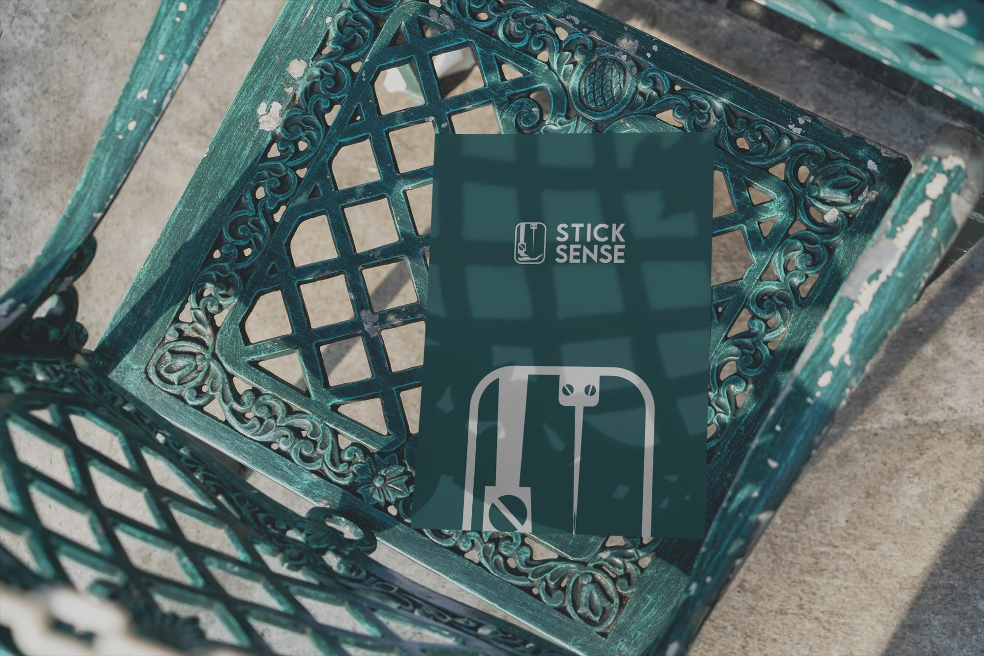 StickSense modern logo design on a card