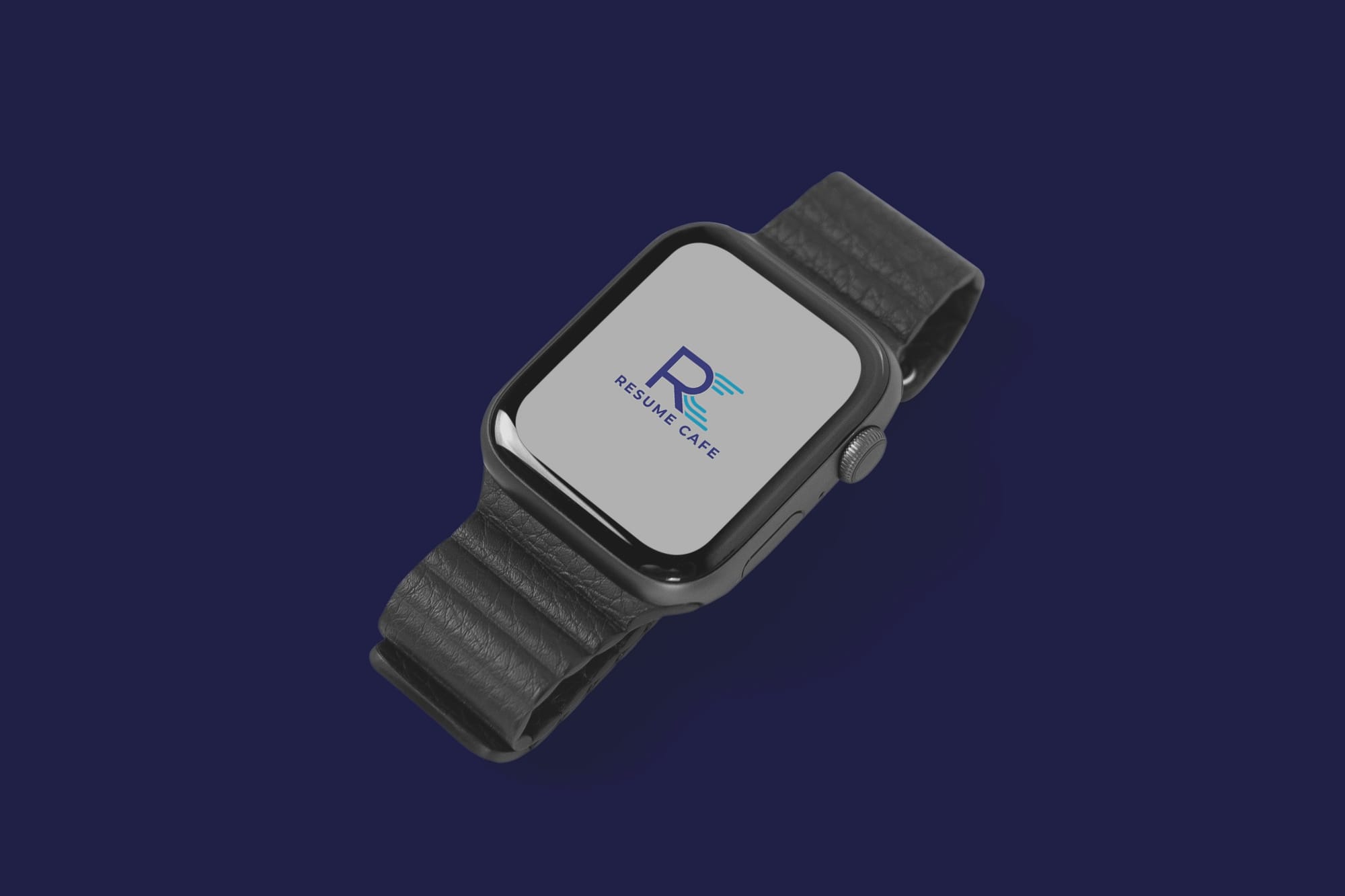 Resumecafe minimal logo design Apple Watch mockup