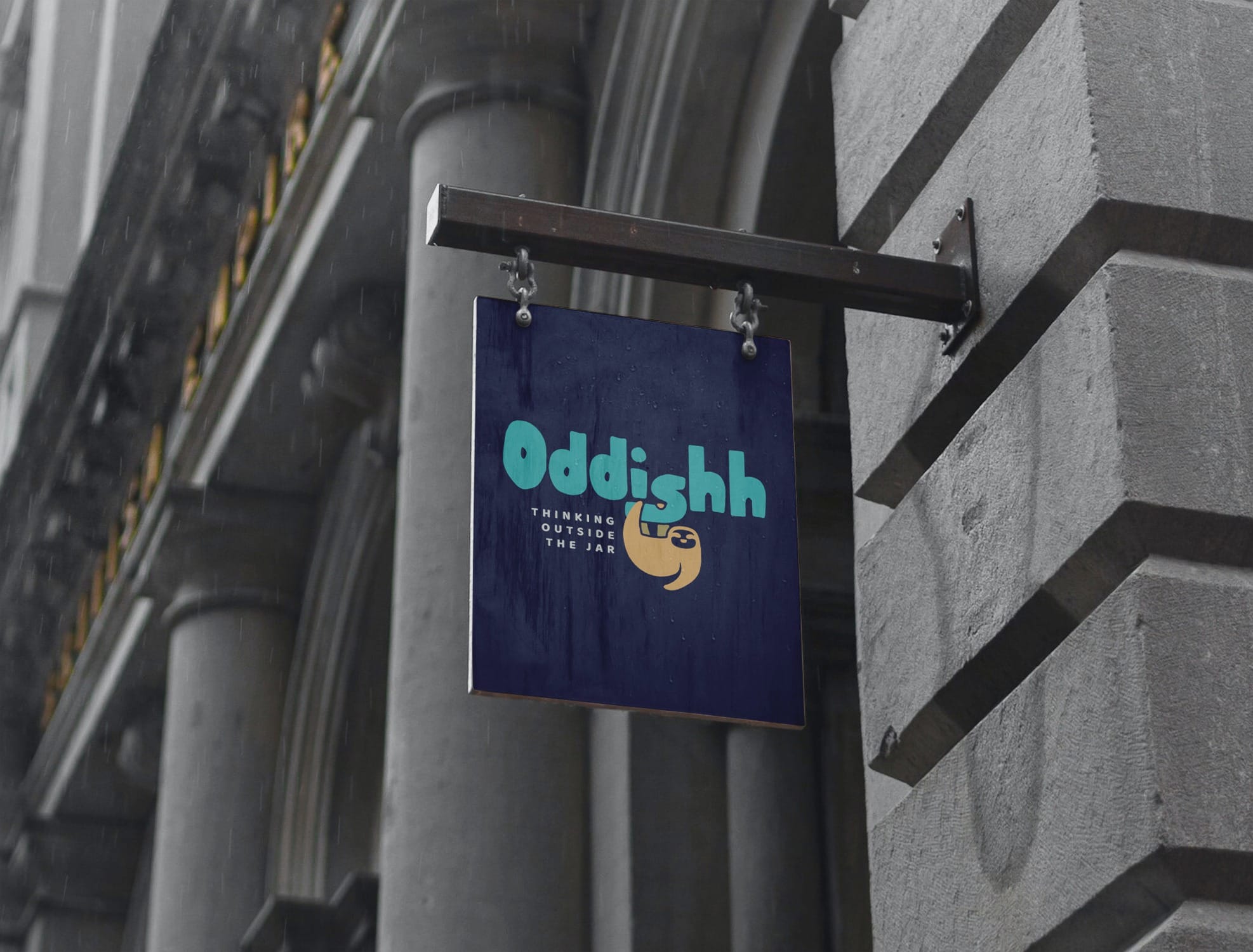 Final logo on vintage wood sign