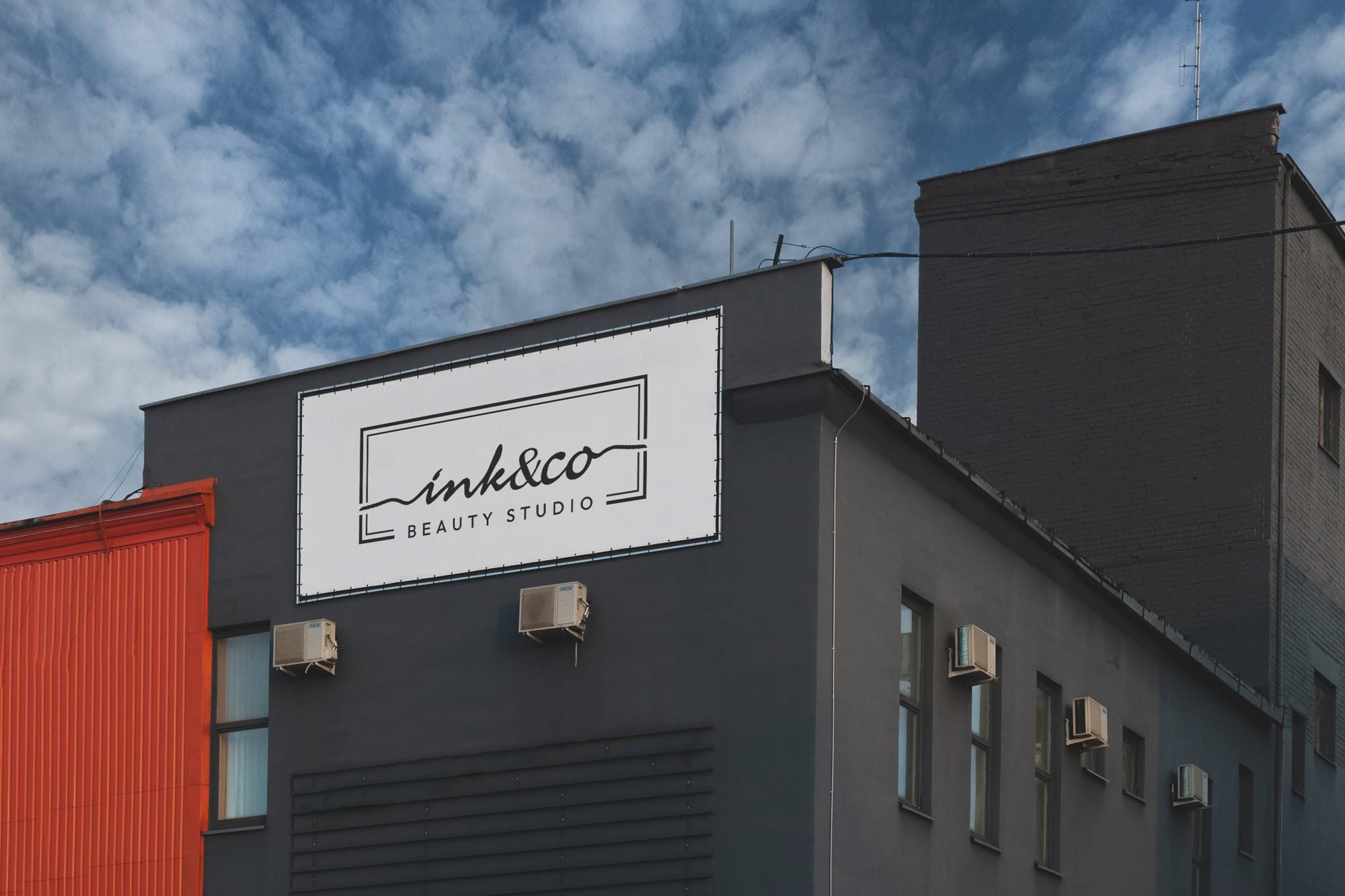 Ink & Co minimal logo billboard mockup