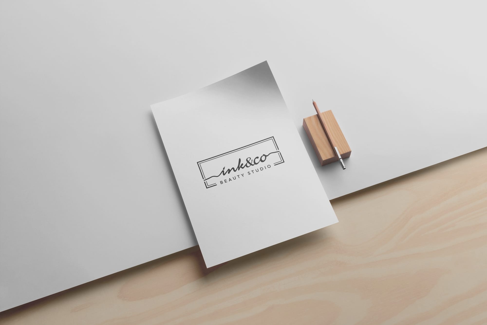 Ink & Co minimal logo design forma branding mockup