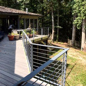 Grey powdercoated railing