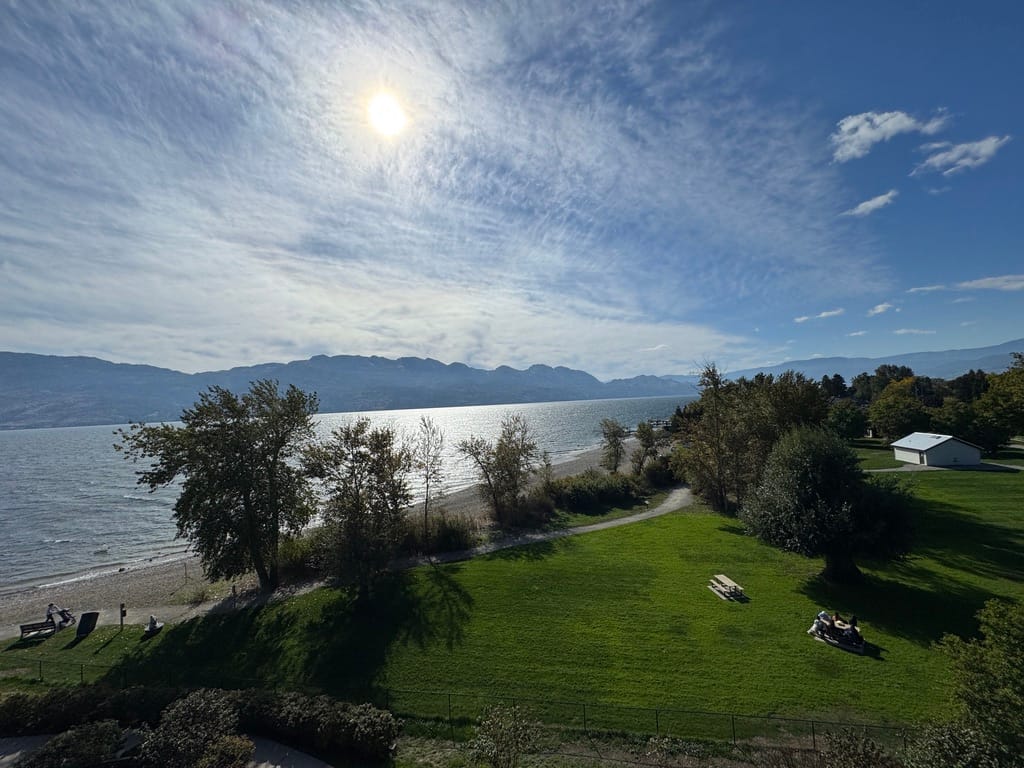 Okanagan Lake, from the shore in Kelowna