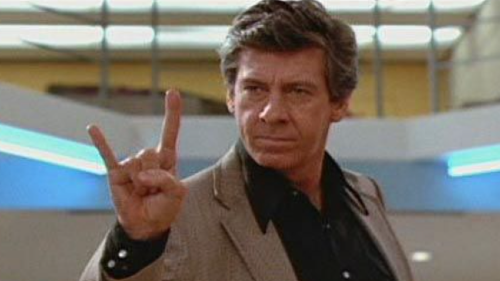 The principal in Breakfast Club doing the "mess with the bull get the horns" hand gesture
