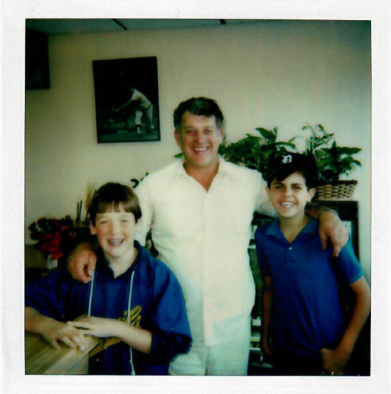 A Polaroid picture of me, Mickey Lolich, and my brother in 1984