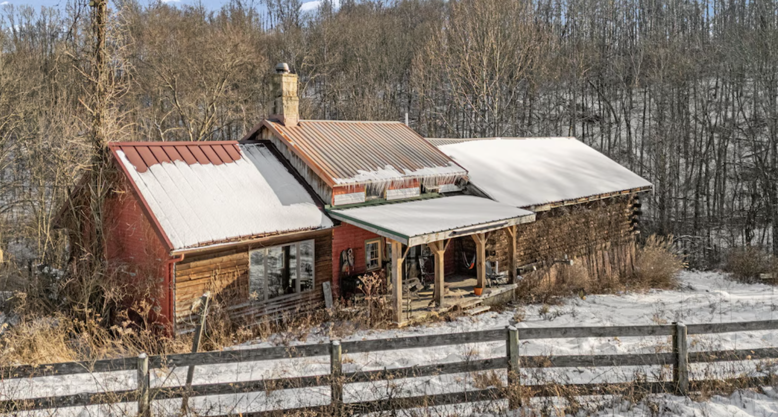 An old house on wooded property