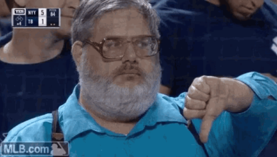 The famous thumbs down guy from an older Yankees-Rays game broadcast