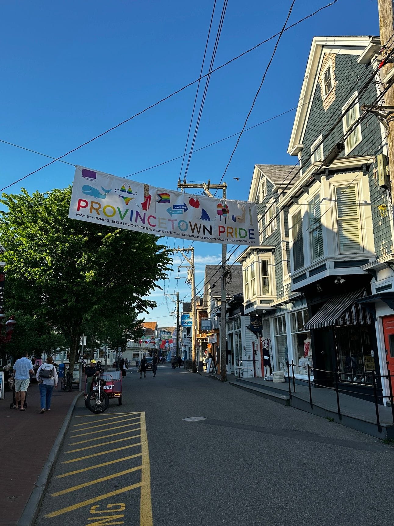 Provincetown is lovely, albeit a bit quiet on a Monday evening the day after Pride
