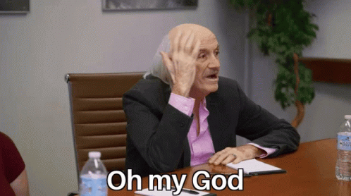 The "Oh my god, he admit it" GIF from "I think you should leave"