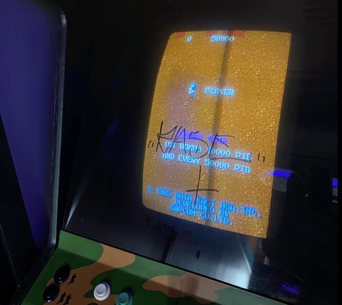 Shot of the screen with the marker written on it