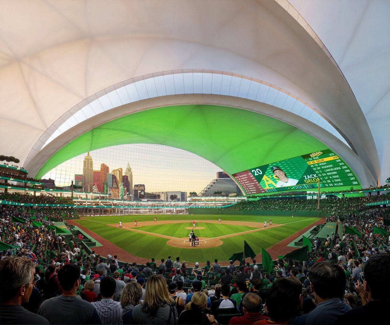 Inside rendering, with a full video dome roof, not unlike the sphere or something