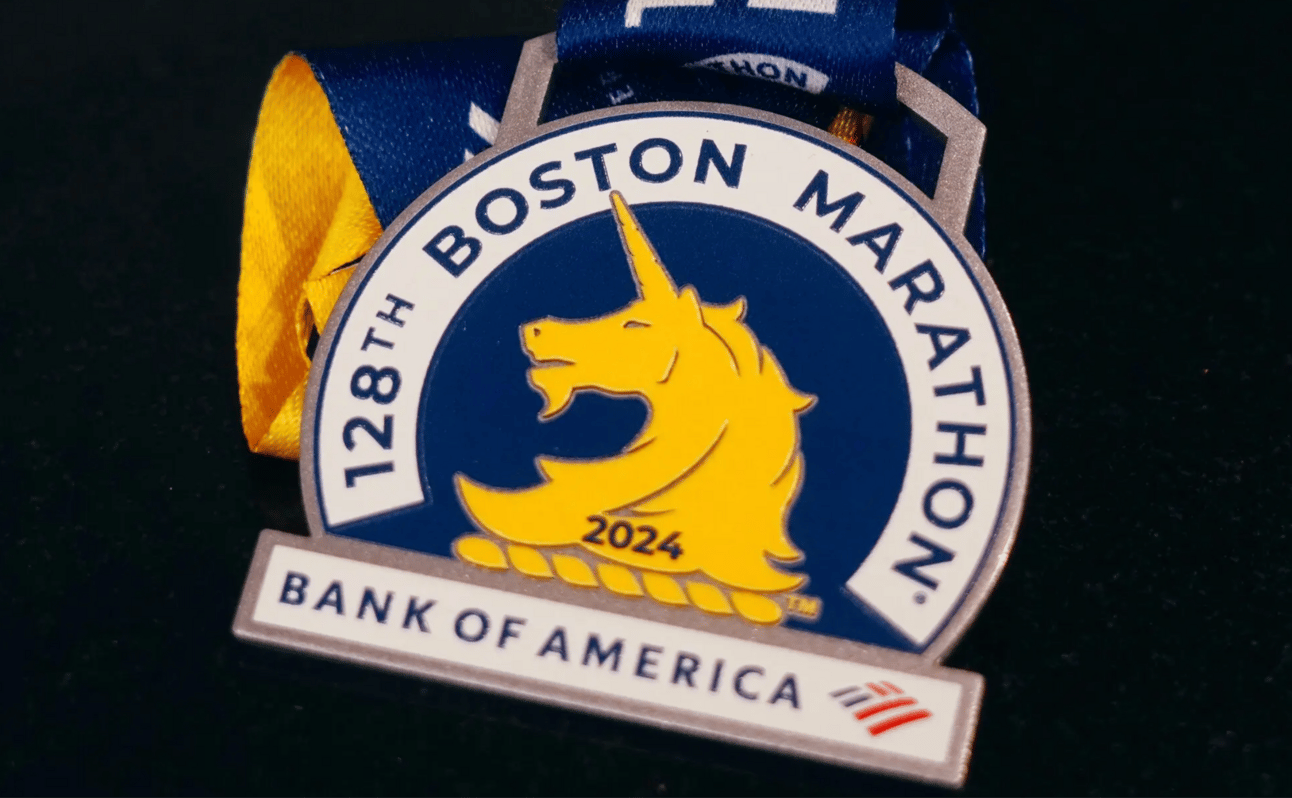 Boson Marathon meda with Bank of America and its log as the base