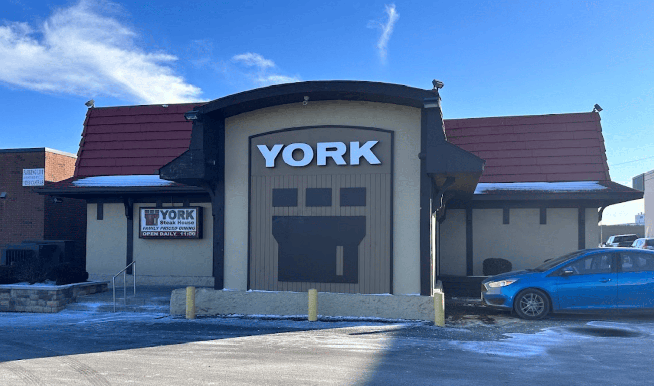 York Steakhouse exterior, looking very 1980s
