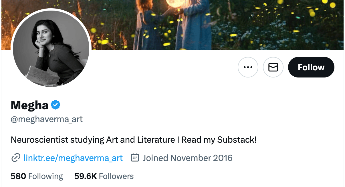 Bio of author which says "Read my Substack!"