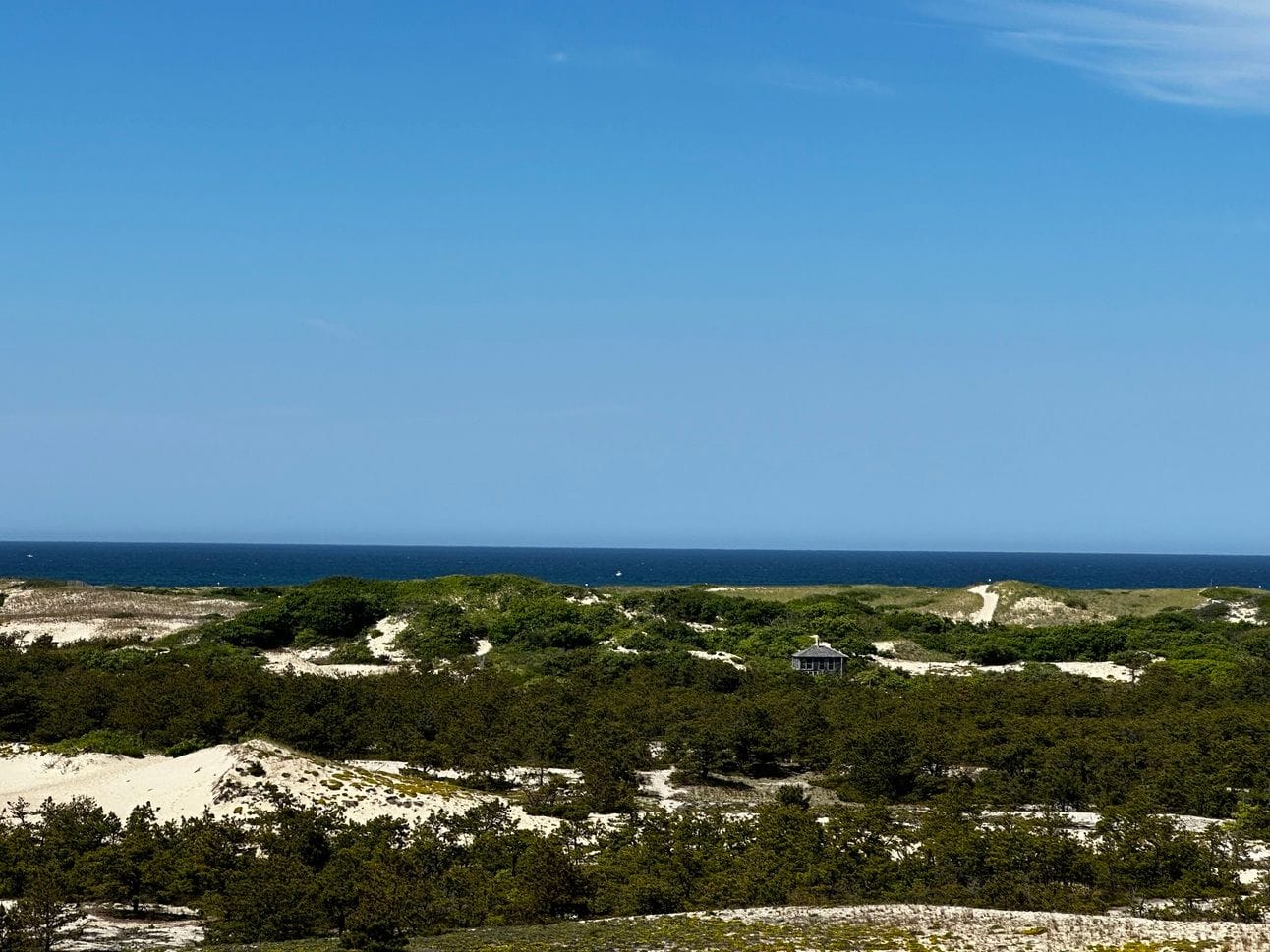 You can see one of the shacks in the center-right of the photo
