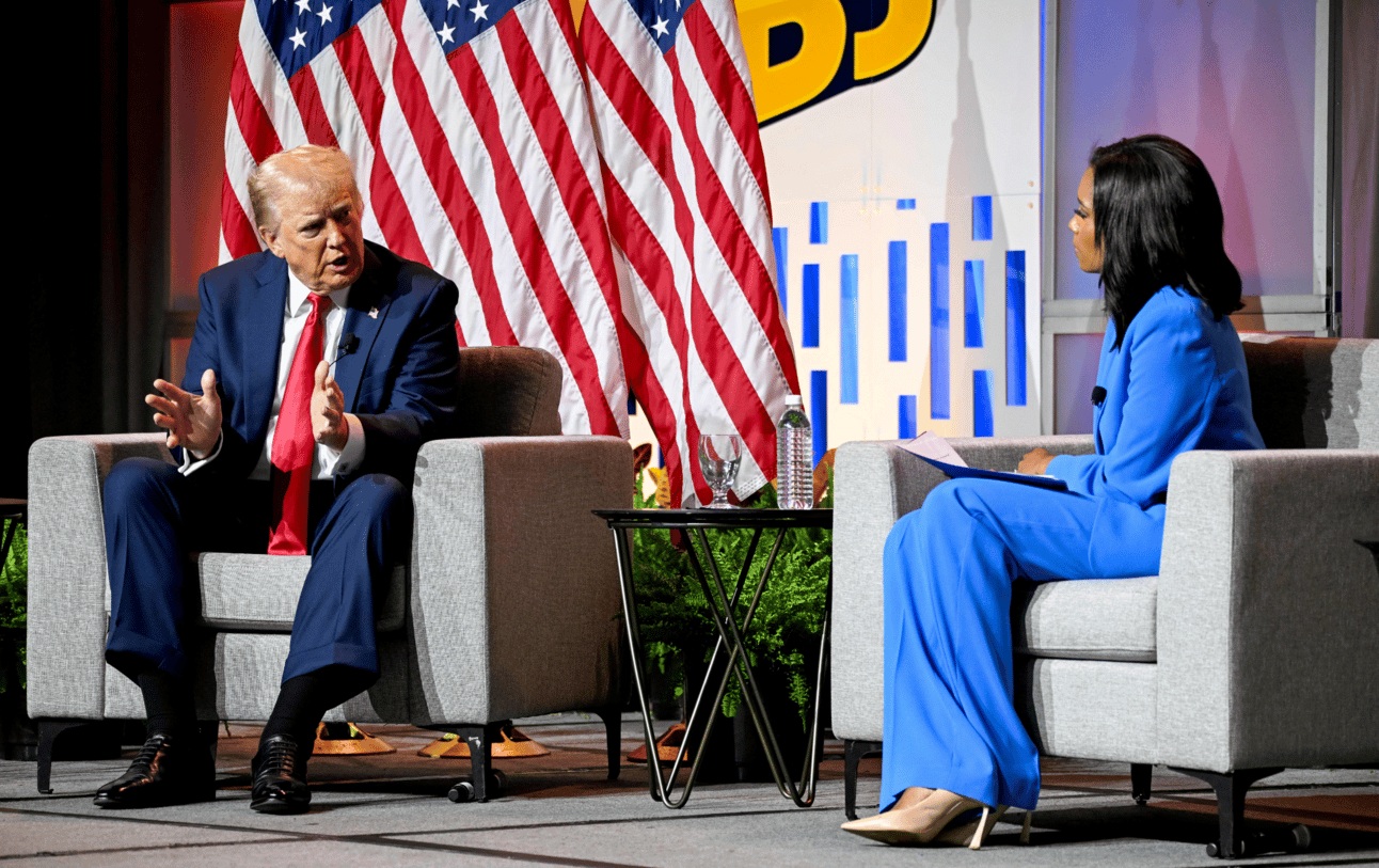 Trump speaking at the Black Journalists conference 