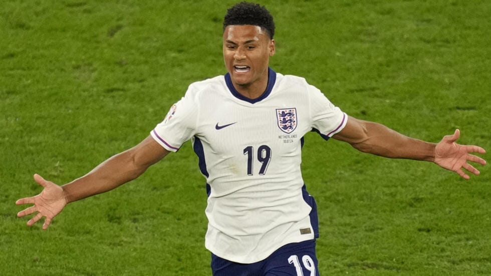 Ollie Watkins of England after scoring the winning goal in the Euro semifinal 