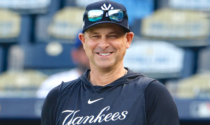 Aaron Boone smiling