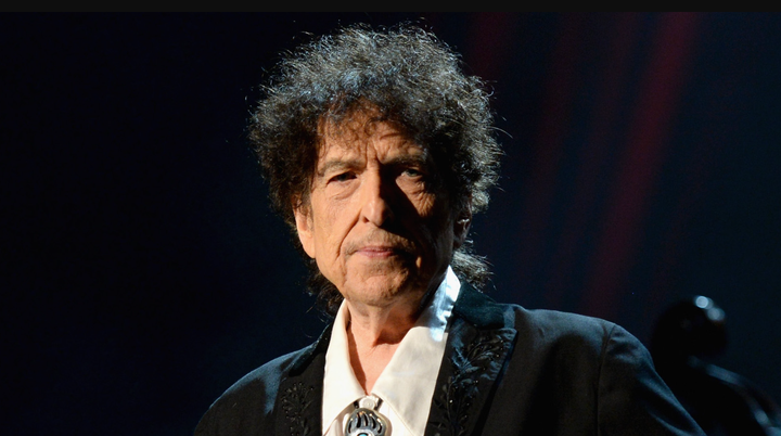 A recent photo of Bob Dylan performing 