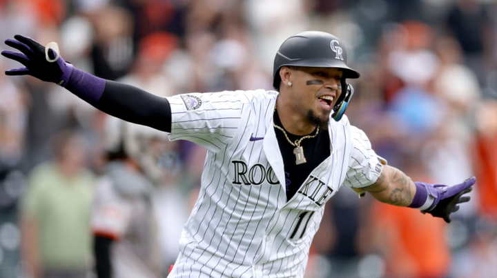Orlando Arcia celebrates after a walkoff hit 