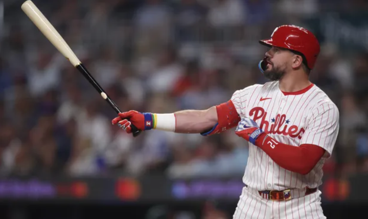 Kyle Schwarber preparing to swing