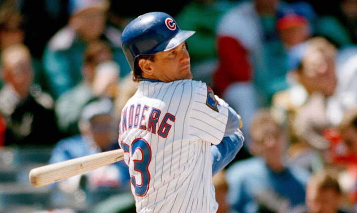 Ryne Sandberg swinging a bat