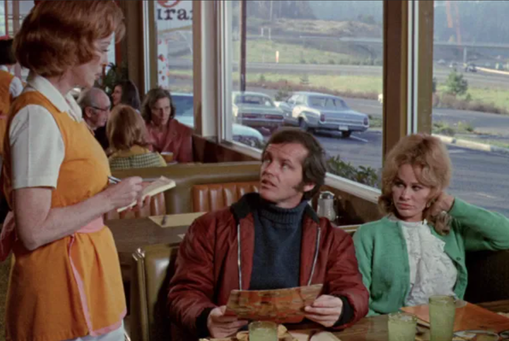 Jack Nicholson in the diner scene from the movie "Five Easy Pieces" 